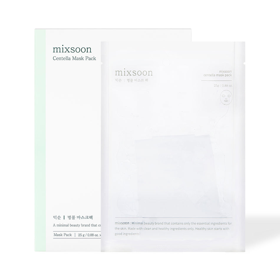 mixsoon Centella Face Mask Pack (Donuk, Hassas ve Kuru Ciltler İçin Yatıştırıcı Maske) 5'li Paket