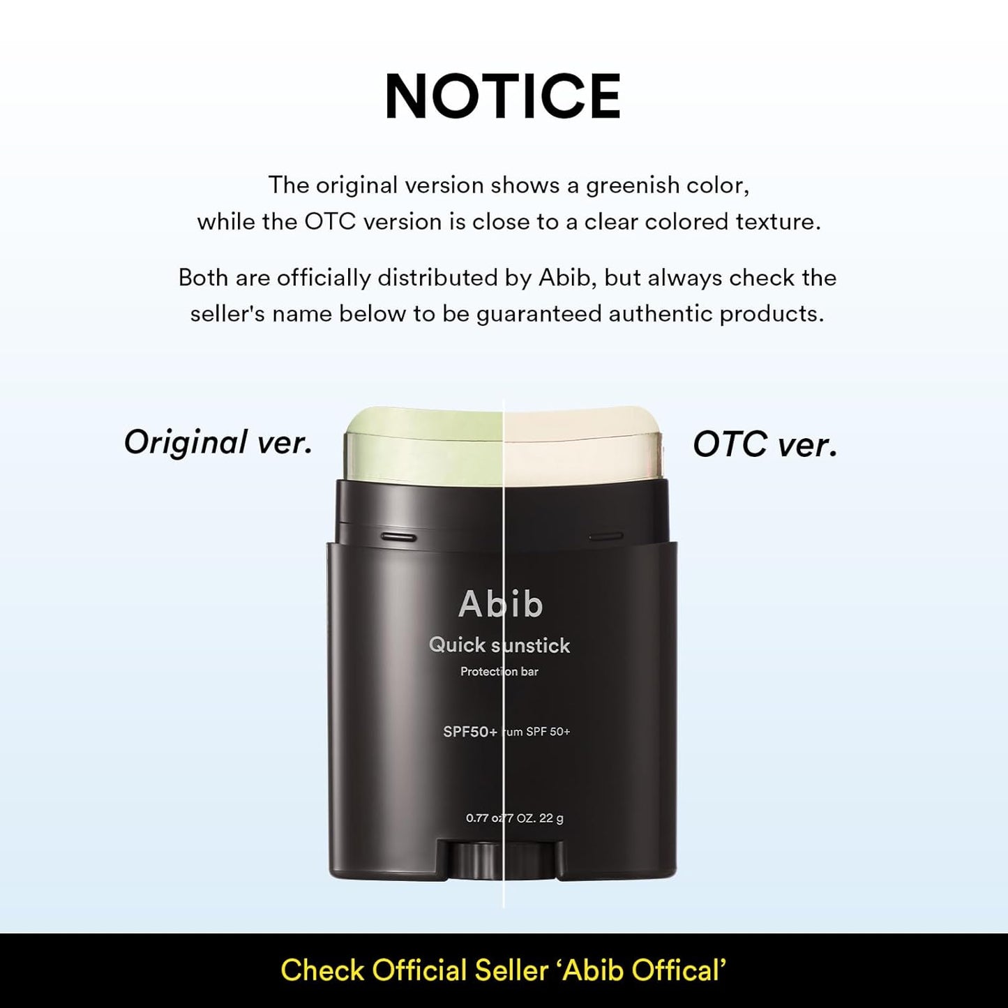 Abib, Quick Sun Stick Protection Bar OTC - USA Versiyonu (Güneş Koruyucu Stick, hızlı uygulama) 22g