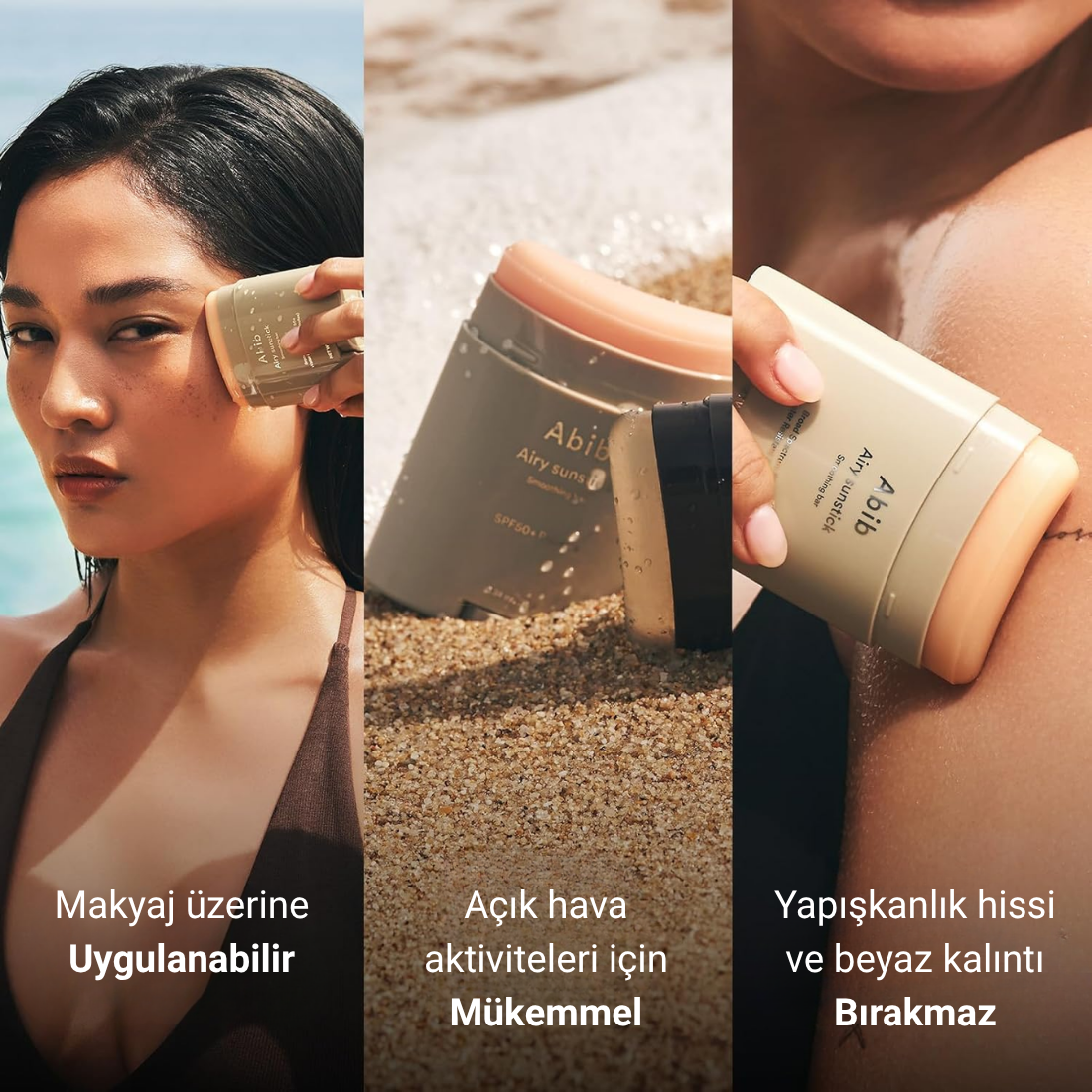 Abib, Airy Sunstick Smoothing Bar (Kore menşeli, SPF50+ Güneş Koruyucu Stick) 23g