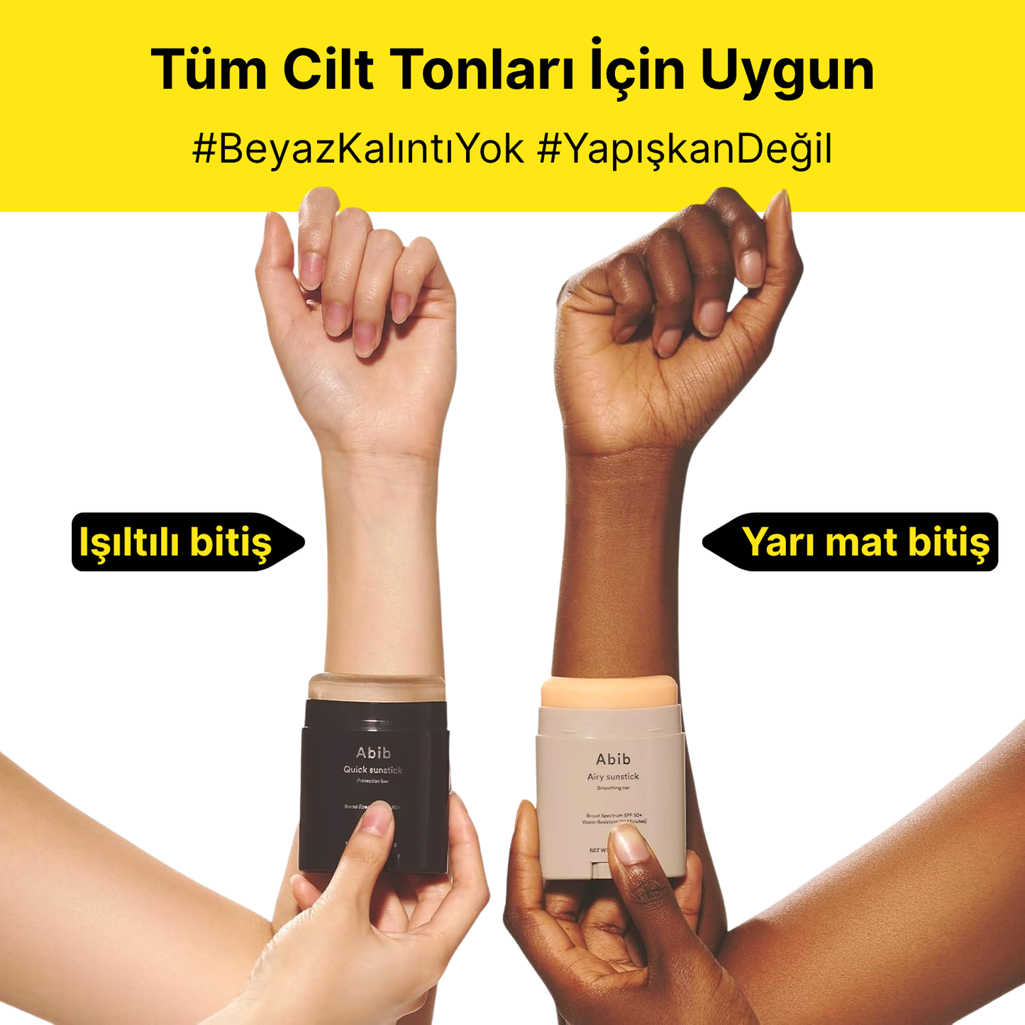Abib, Airy Sunstick Smoothing Bar (Kore menşeli, SPF50+ Güneş Koruyucu Stick) 23g