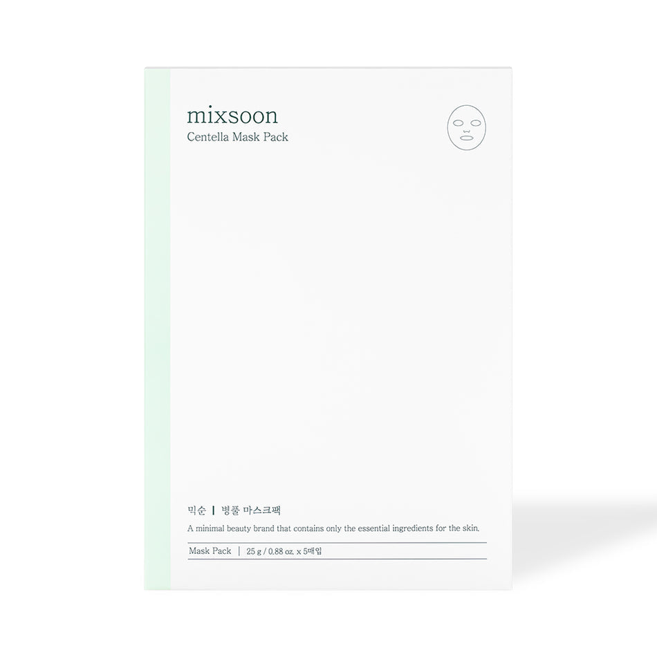 mixsoon Centella Face Mask Pack (Donuk, Hassas ve Kuru Ciltler İçin Yatıştırıcı Maske) 5'li Paket
