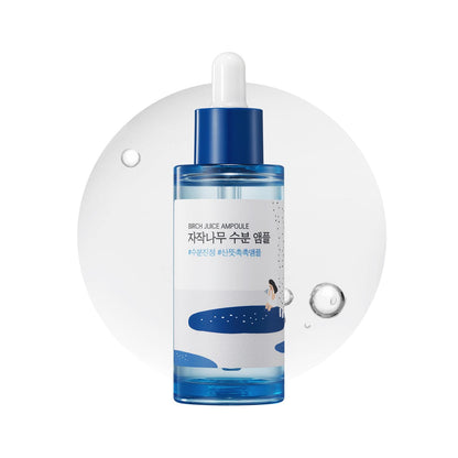 ROUND LAB, Birch Juice Moisturizing Ampoule (Hassas Ciltler için Yüz Nemlendirici, 72 Saat Uzun Süreli Nem) 50mL