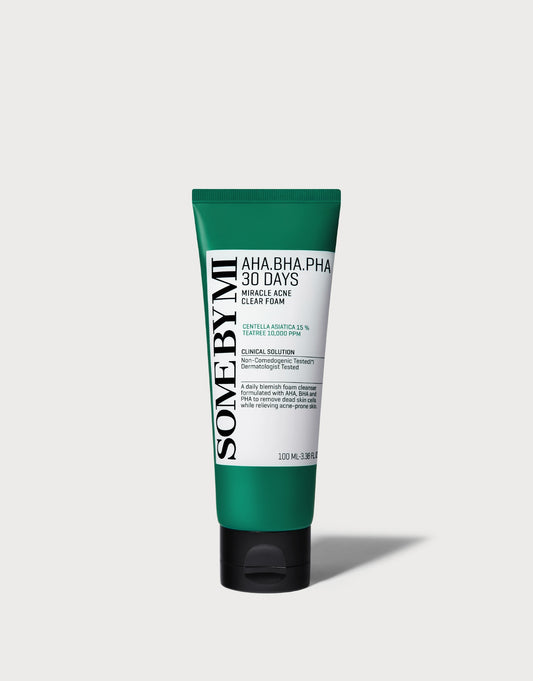 Some By Mi AHA BHA PHA 30 Days Miracle Acne Clear Foam (Akneye Eğilimli Ciltler İçin Arındırıcı Yüz Temizleme Köpüğü) 100mL