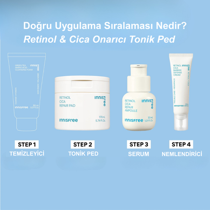 INNISFREE, Retinol Cica Repair Pad (Retinol & Cica Onarıcı Tonik Ped) 60'lı 170mL