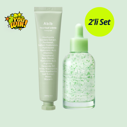 Abib Heartleaf TECA Capsule Serum 50mL & Calming Cream Tube 75mL (Yatıştırıcı Serum ve Krem) 2'li Set