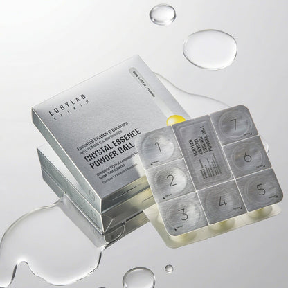 LUBYLAB Crystal Essence Powder Ball (%30 Saf C Vitamini İçeren Aydınlatıcı Toz Bakım Küresi) 60mg x 7 Adet